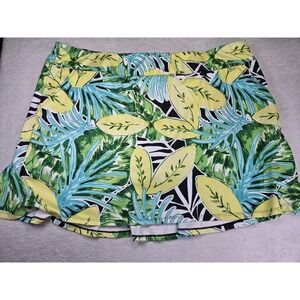 Coral Bay Golf Skort Womens 2X Tropical Leaf Print Pull On Tennis Pickleball